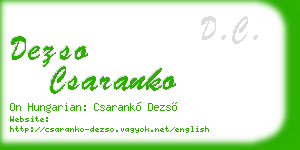 dezso csaranko business card